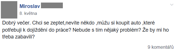 Příspěvek z FB skupiny 33