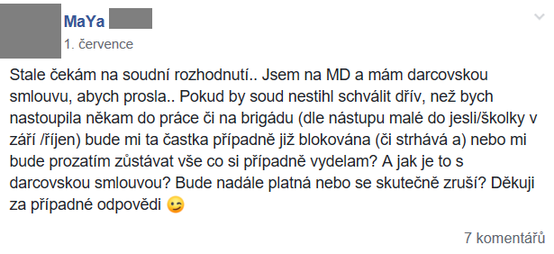 Příspěvek z FB skupiny 18