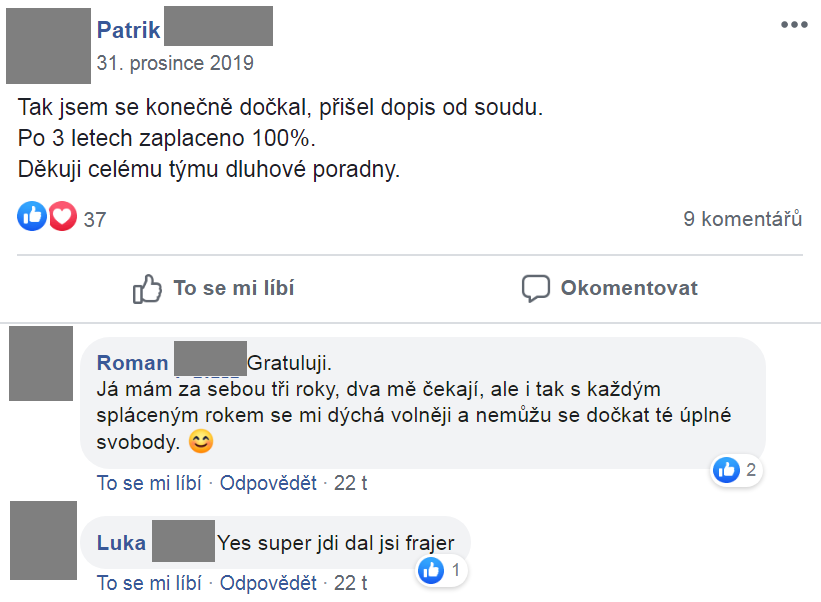 Příspěvek z FB skupiny 74