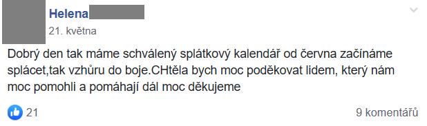 Příspěvek z FB skupiny 43