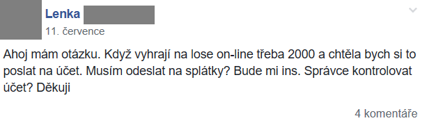 Příspěvek z FB skupiny 25