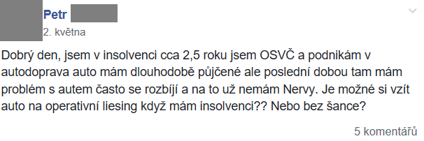 Příspěvek z FB skupiny 30