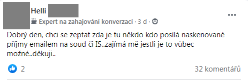 Příspěvek z FB skupiny 61