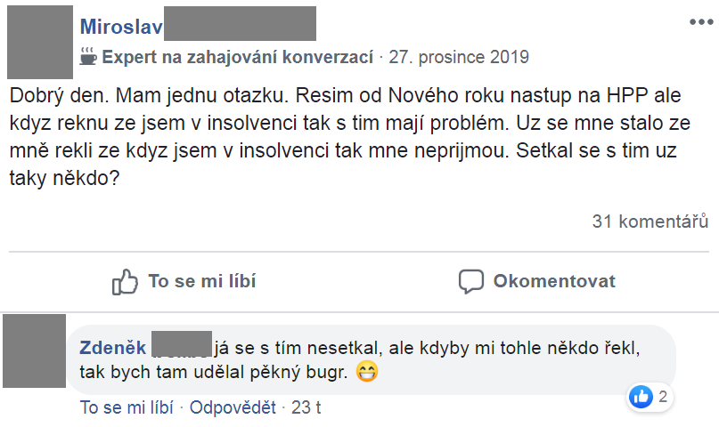Příspěvek z FB skupiny 75