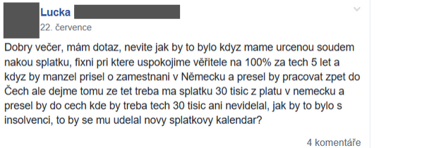 Příspěvek z FB skupiny 5
