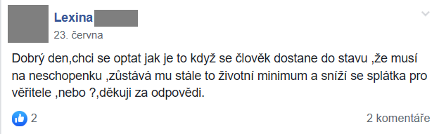 Příspěvek z FB skupiny 17