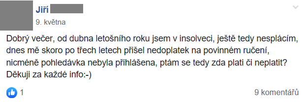 Příspěvek z FB skupiny 42
