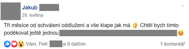 Příspěvek z FB skupiny 50