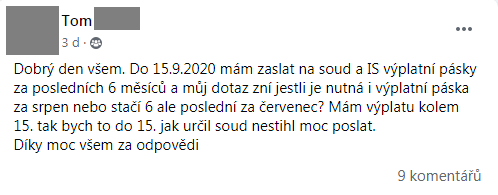 Příspěvek z FB skupiny 80