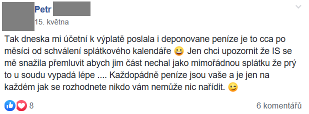 Příspěvek z FB skupiny 44