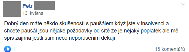 Příspěvek z FB skupiny 38