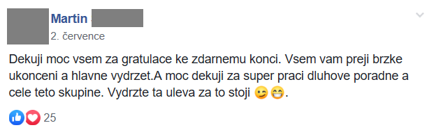 Příspěvek z FB skupiny 20