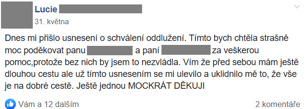 Příspěvek z FB skupiny 55