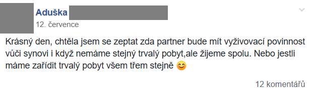 Příspěvek z FB skupiny 24